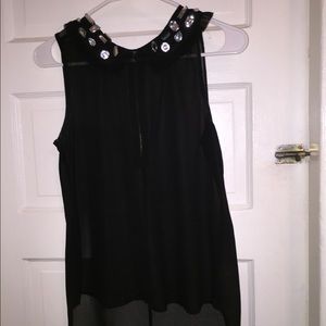 Black shear jeweled shirt